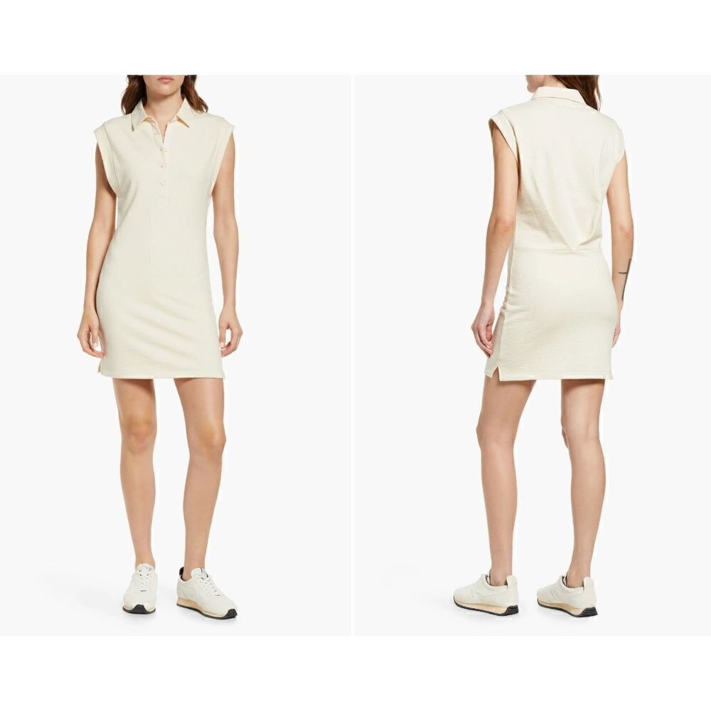 New rag & bone Size S/P Mckenna Cotton Polo Minidress Antique White MSRP $295